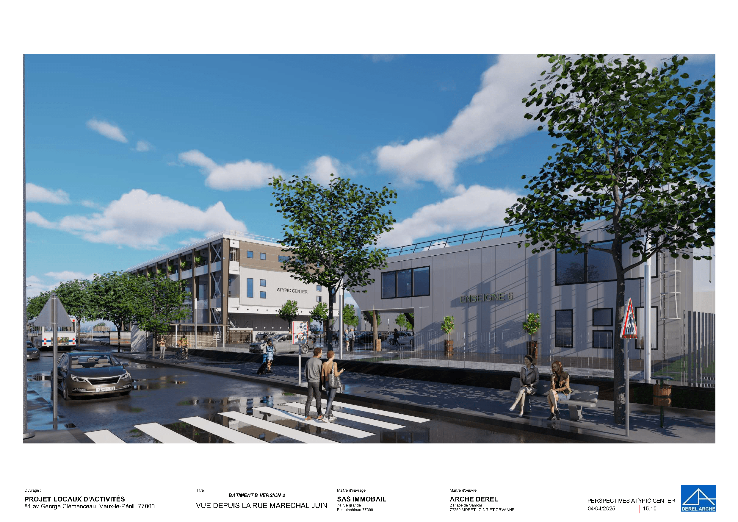 Perspective — façades et rythme structurel (vue 4)