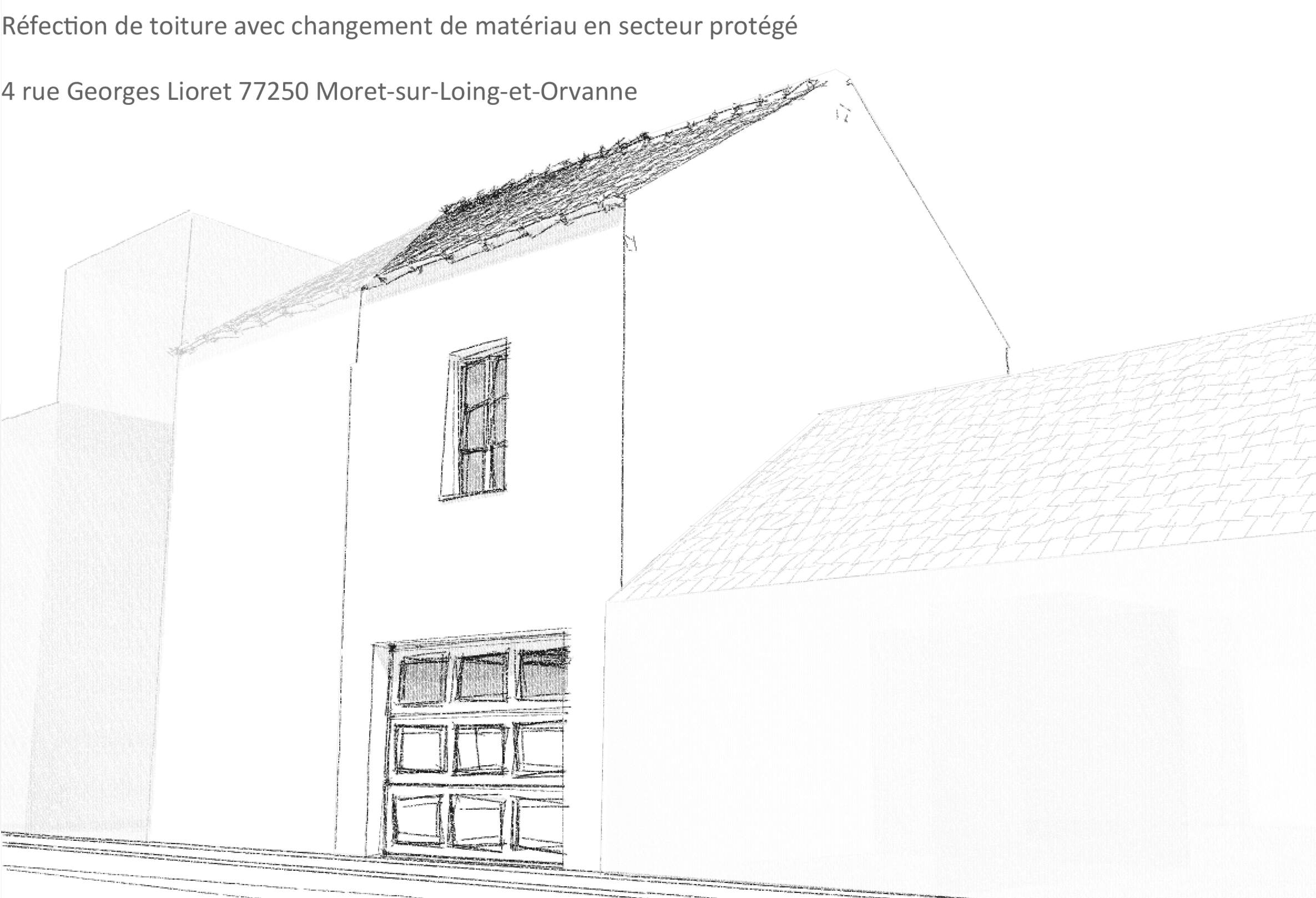 Vue sur rue — état existant et lecture de l’ouvrage avant travaux